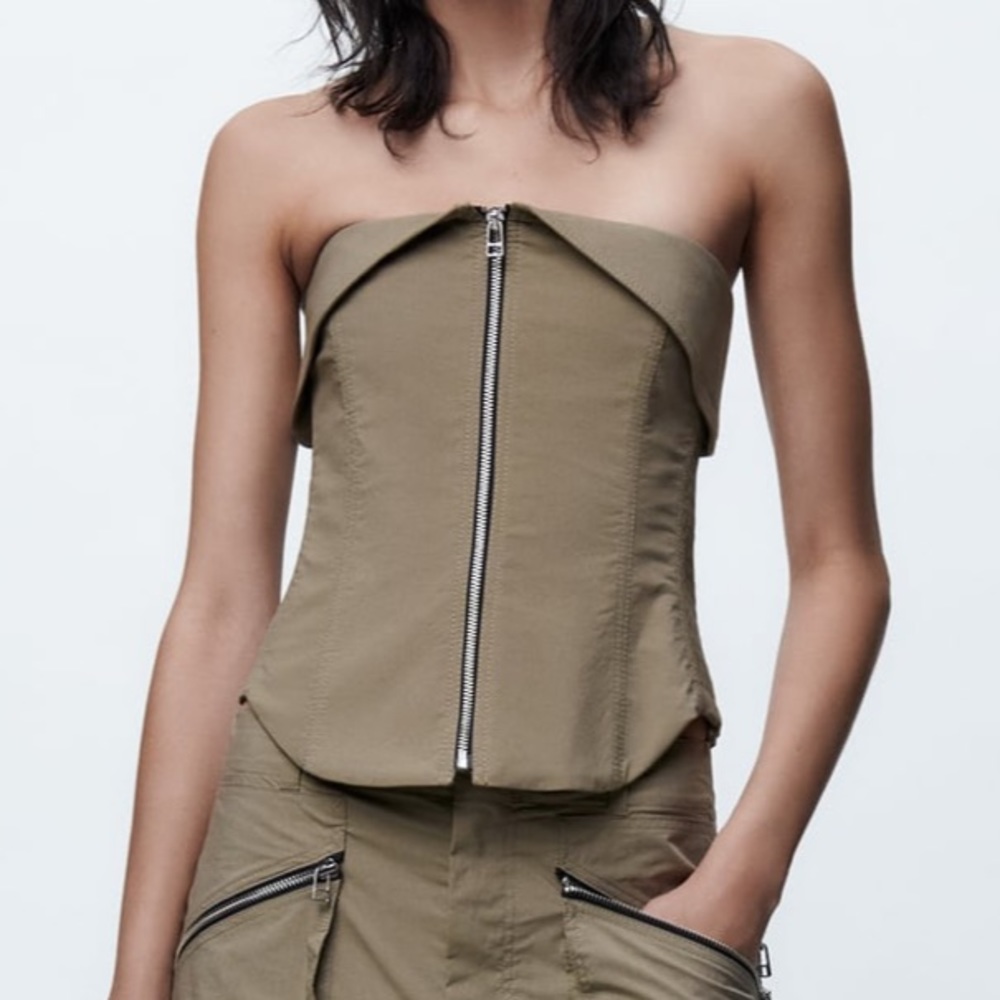 Zara zip bustier brand new w/out tags size small